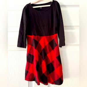 Black and Red Plaid Kids Dress